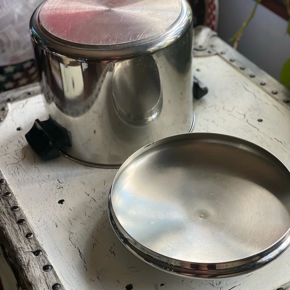 8 Qt Revere Ware Stainless Steel Stock Pot and Lid